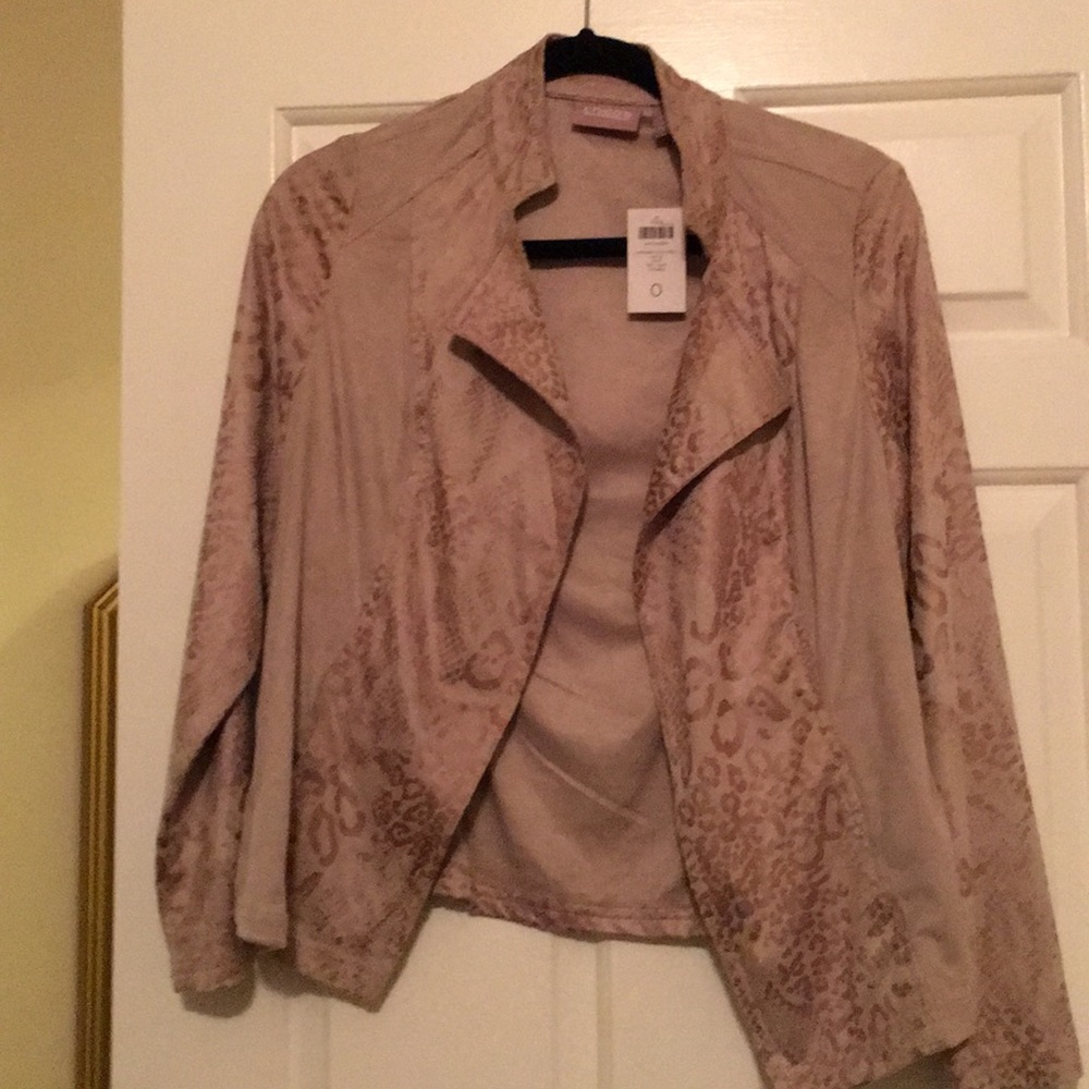 Chicos faux suede animal print embossed size 0